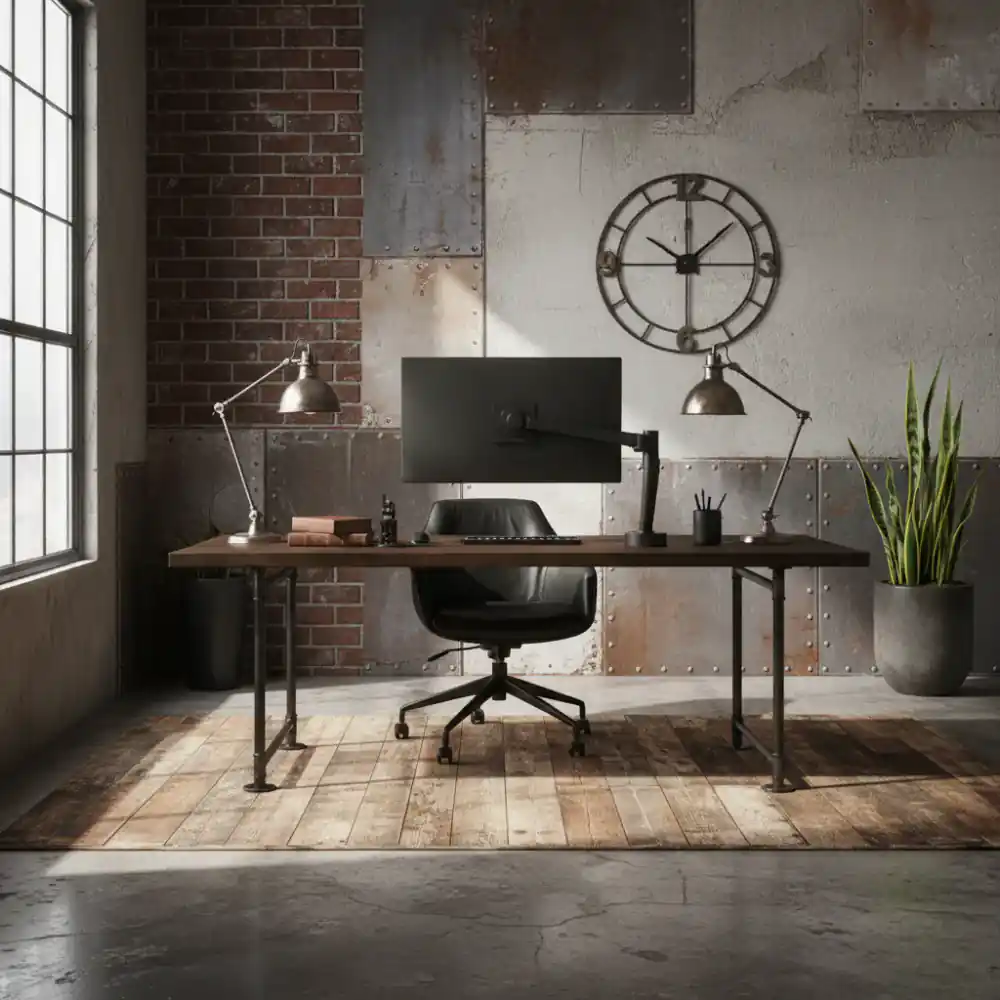 Wooden desk in home office